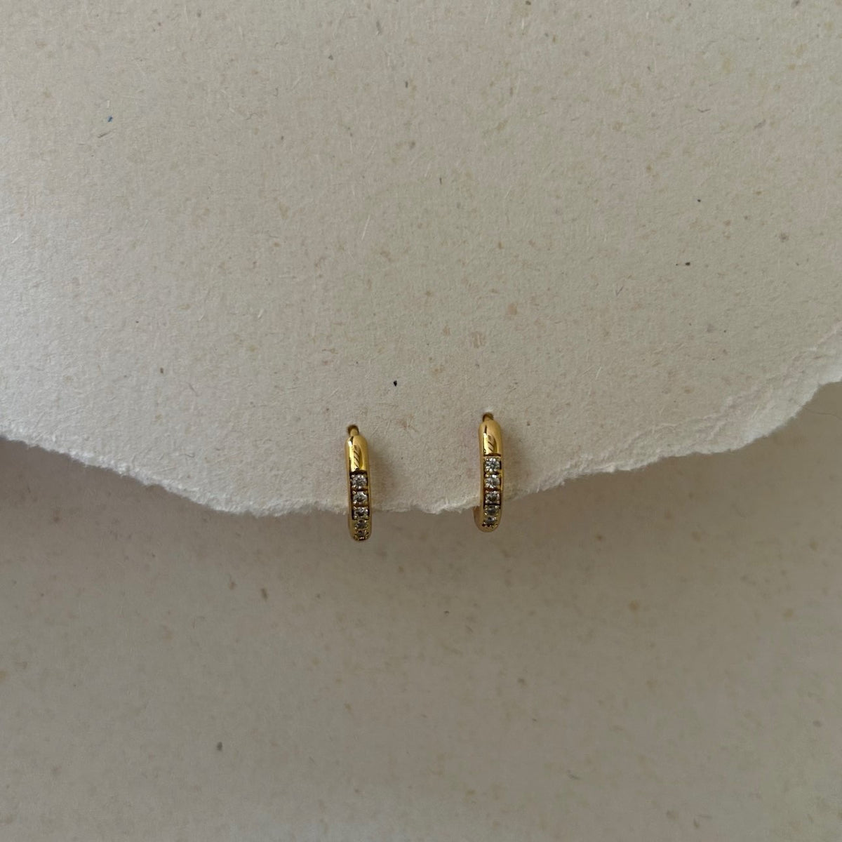 Pavé Line Mini Hoops